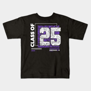 Class of 2025 Urban Streetwear // Graduation Class of '25 Purple Kids T-Shirt